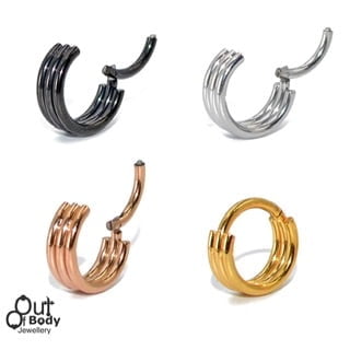 Hinged Segment Ring with Triple Ring Cuff
