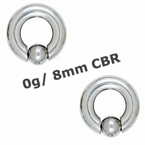 316L Surgical Steel 8mm Captive Bead Ring/ Ear Weight