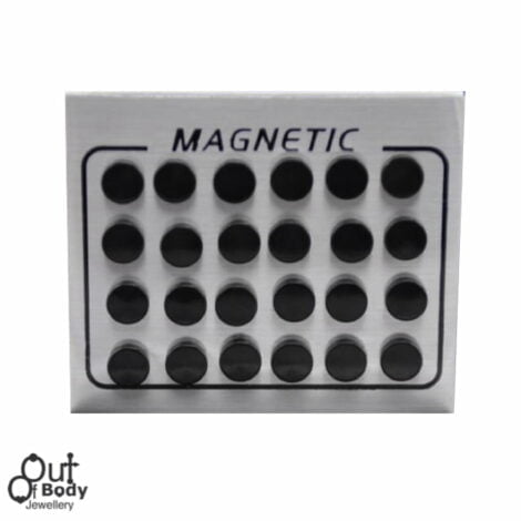 Fake Plug Magnetic Pairs Of Black Ear Studs Non Piercing