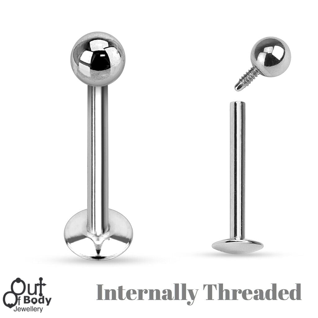 316L Surgical Steel Internally Threaded Ball Top Labret