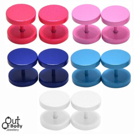 Fake Cheater Plug In Candy Coloures Mixed Size