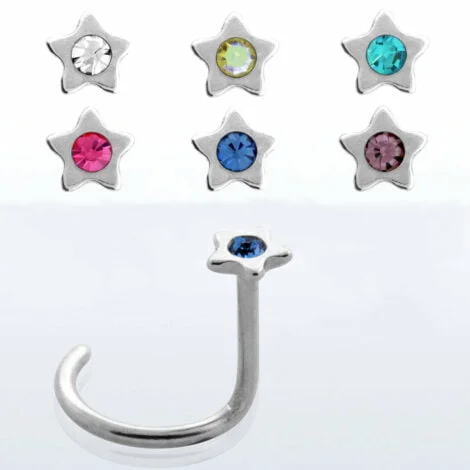 Crystal Centered Star Top Nose Screw