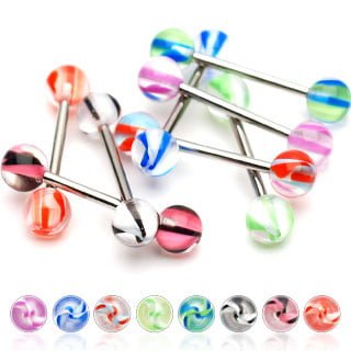 Acrylic Balls with Screw Marble Pattern in Mixed Sizes