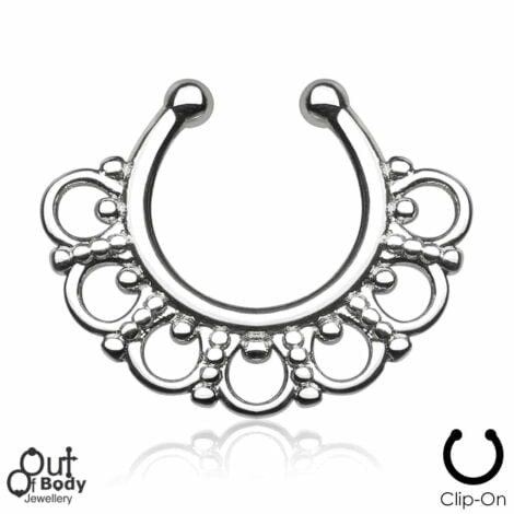 Septum Hanger Tribal Fan Non Piercing Nose Ring