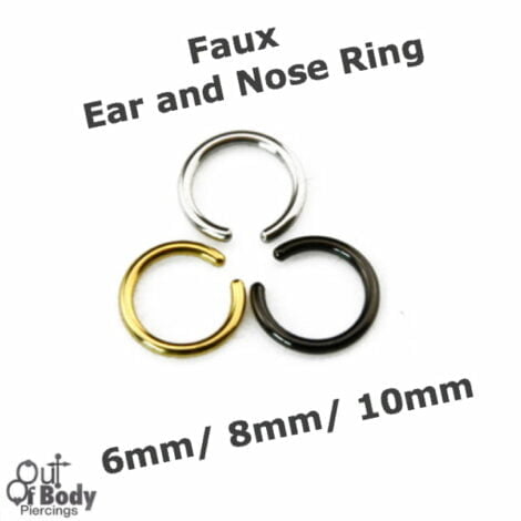 Fake Cheater Ear/ Nose Flexible Rings W/ Rounded Ends