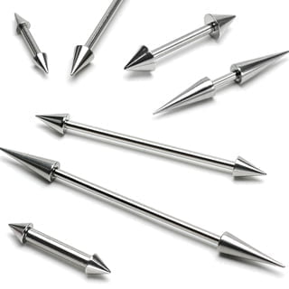 316L Surgical Steel Straight Barbell Ear Nipple W/ Cone or Spike