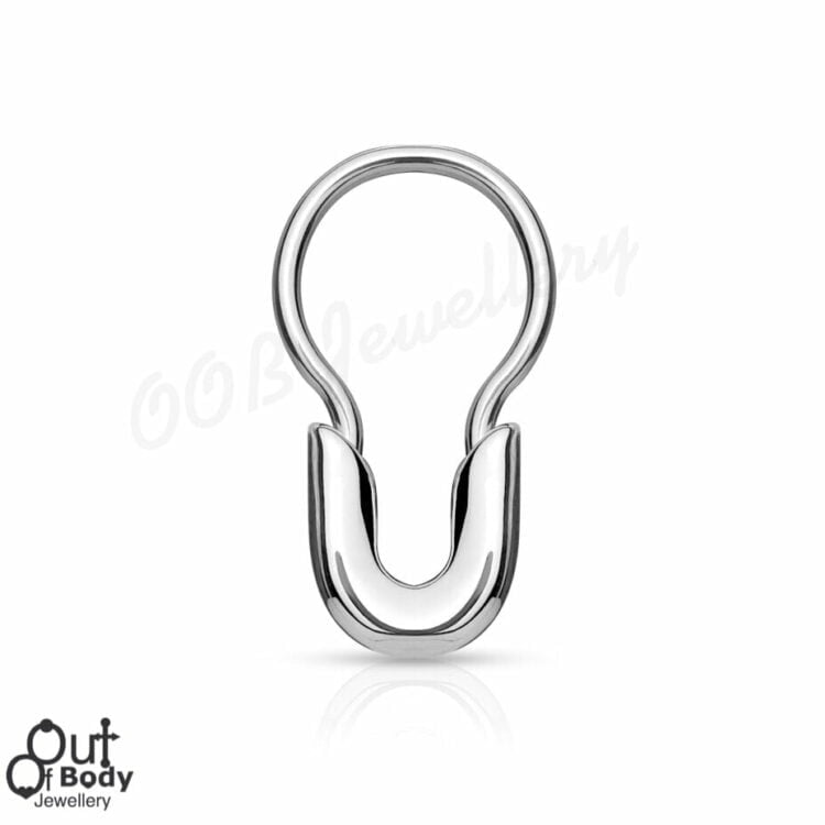 316L Surgical Steel Septum Ring/ Safety Pin Retainer