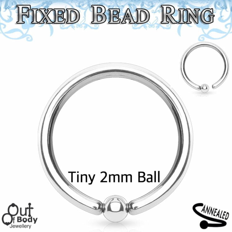 Septum Cartilage/Ear Bendable CBR Ring W/ Fixed Micro 2mm Ball