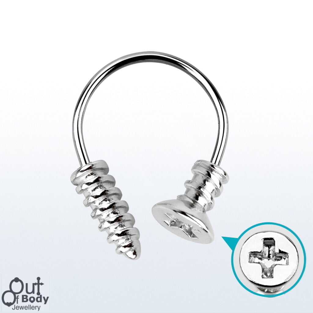 Horseshoe Circular Barbell W/ Cross Screw Ends