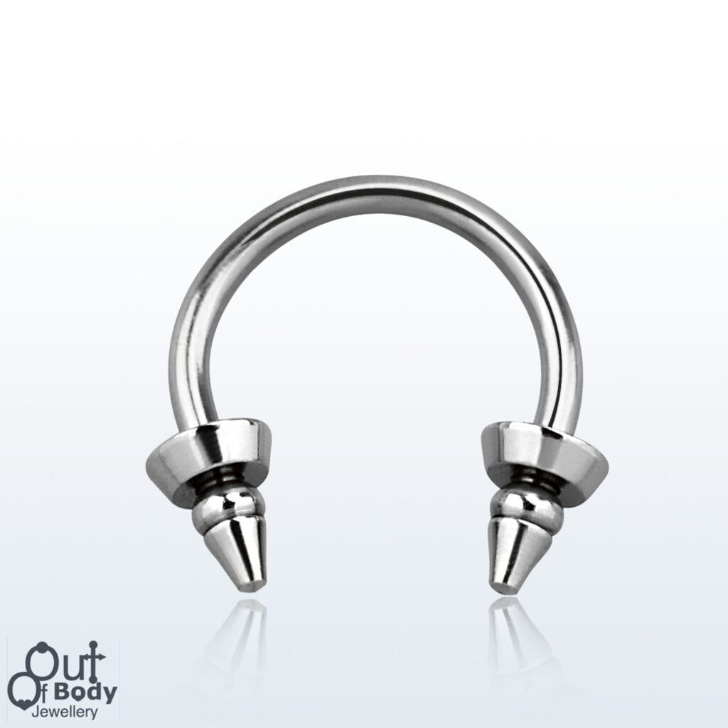 Horseshoe Circular Barbell W/ Ridged Drill Cones