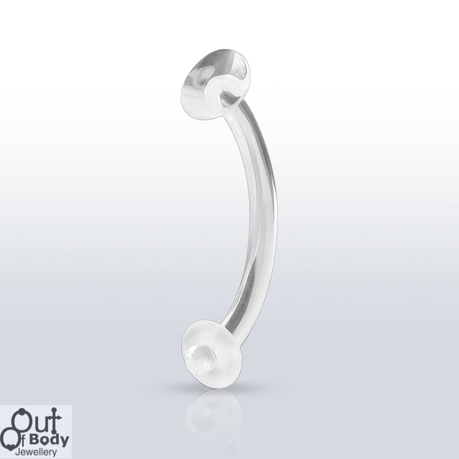 Bioflex 16G Curve Barbell Clear Eyebrow Retainer