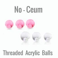 Acrylic Pairs Of Clear Or Pink Balls For Tongue/ Nipple Barbells