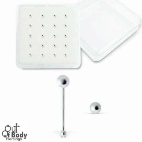 Sterling Silver/ .925 Ball Top Pairs Of 1.7mm Nose Stud Bones
