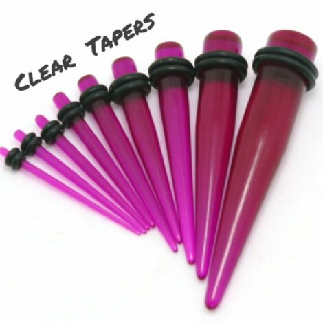 Acrylic Straight Clear Purple Taper Pairs Or Stretcher Kit