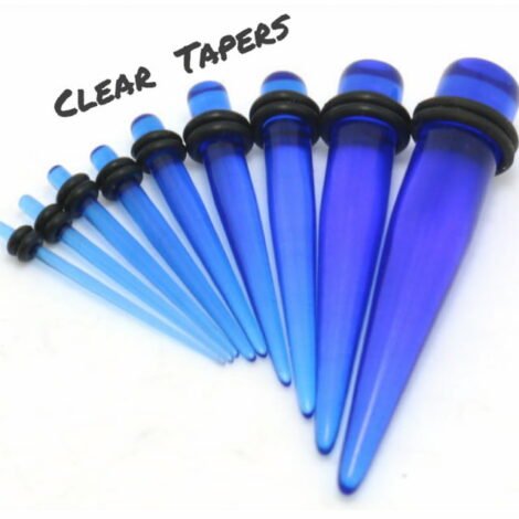 Acrylic Straight Clear Blue Taper Pairs Or Stretcher Kit