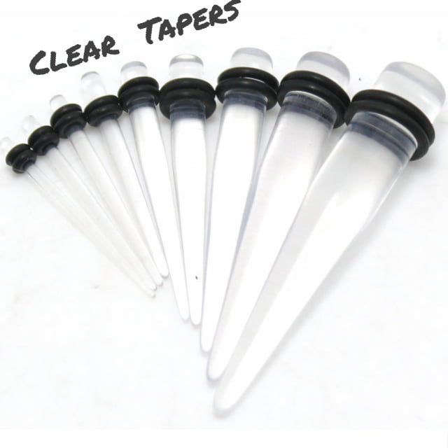 Acrylic Straight Clear Taper Pairs Or Stretcher Kit