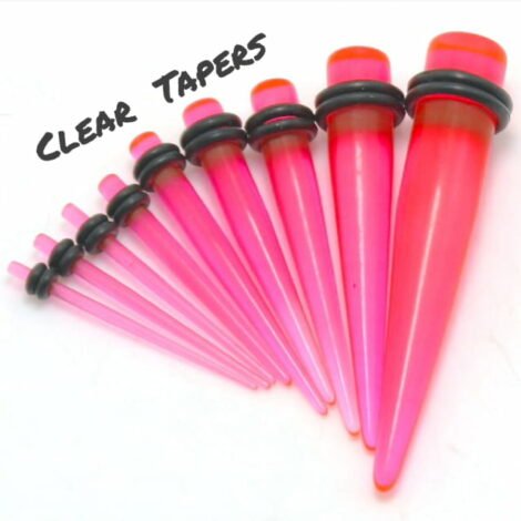 Acrylic Straight Clear Pink Taper Pairs or Stretcher Kit