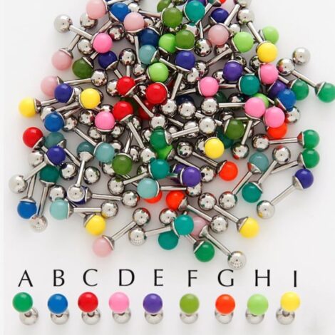 Cartilage/ Tragus 316L Steel Barbell W/ Round Precious Stone Top
