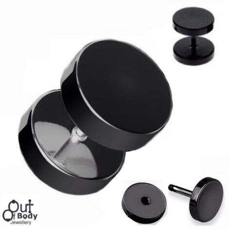 Fake Cheater Plug Steel W/ Black Plating In Mixed Sizes