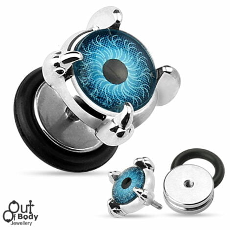 Fake Plug W/ Talon Set Eyeball Front 316L Steel