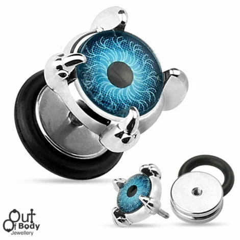 Fake Plug W/ Talon Set Eyeball Front 316L Steel