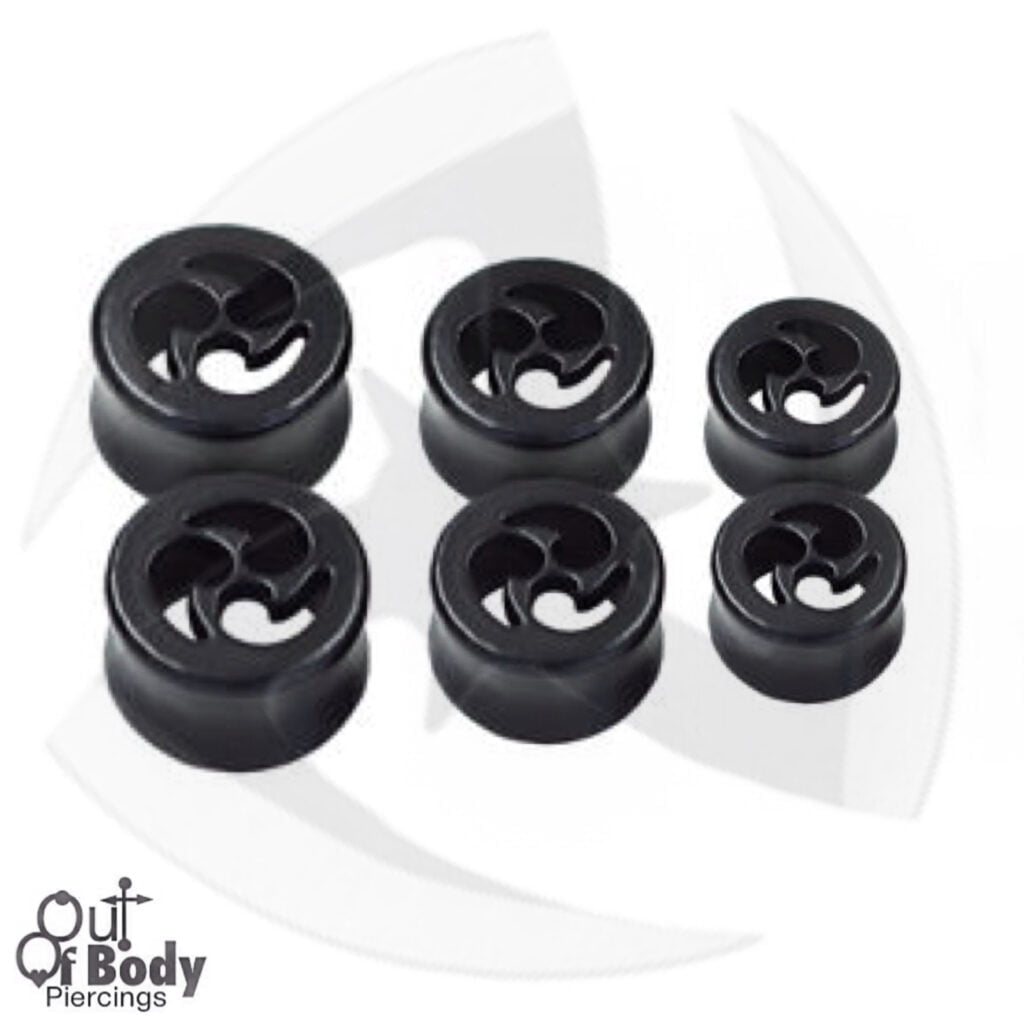Organic Black Wood Saddle Fit Tunnel W/ Carved Shuriken Logo
