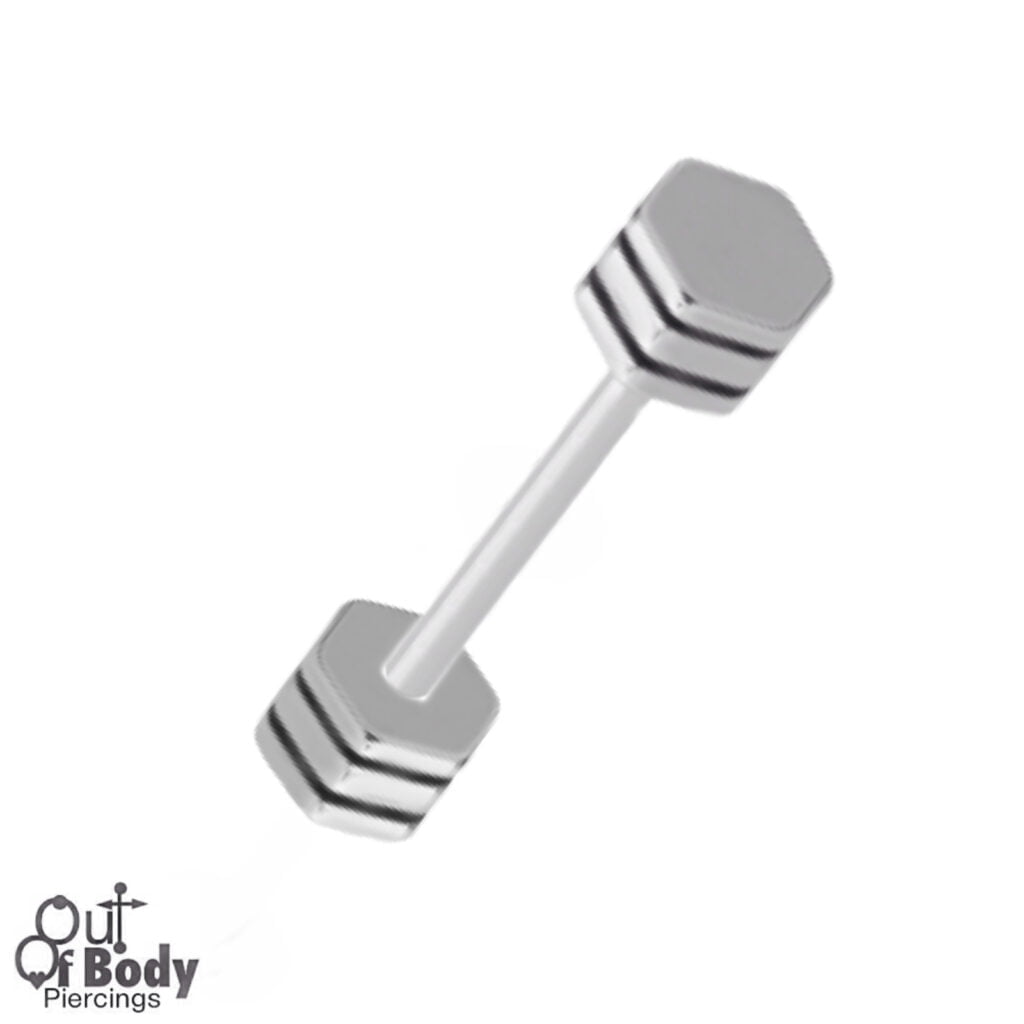 Double Bolt Tongue Barbell 316L Surgical Steel Mixed Size