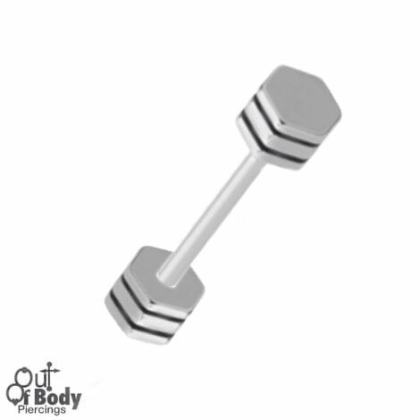 Double Bolt Tongue Barbell 316L Surgical Steel Mixed Size