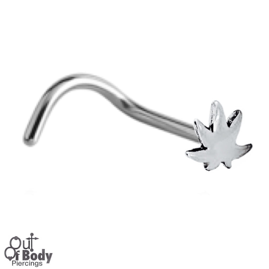 20G Nose Screw With Leaf Top