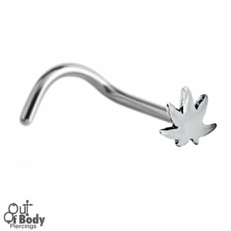 20G Nose Screw With Leaf Top