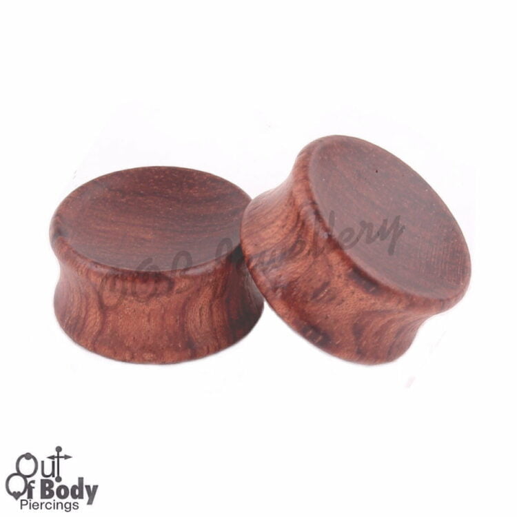 Organic Solid Tiger Wood Concave Saddle Fit Plugs