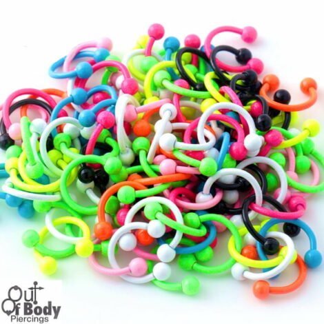Candy Coloured Horseshoe Circular Barbell W/ Ball