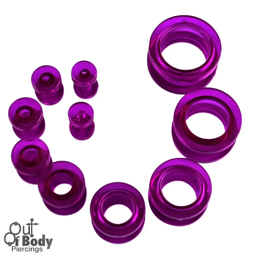 Acrylic Threaded Transparent Purple Tunnel
