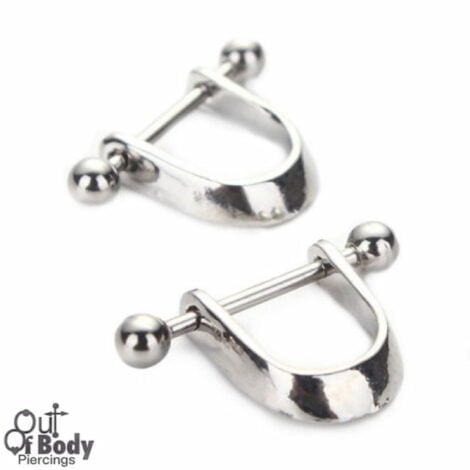 Cartilage/ Helix Ear Shield Plain Narrow Style W/ Barbell
