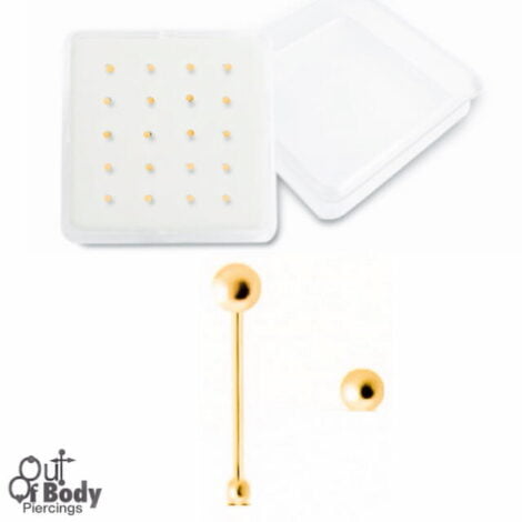 Sterling Silver/ .925 Ball Top Pairs 18KT Gold Plated Nose Studs