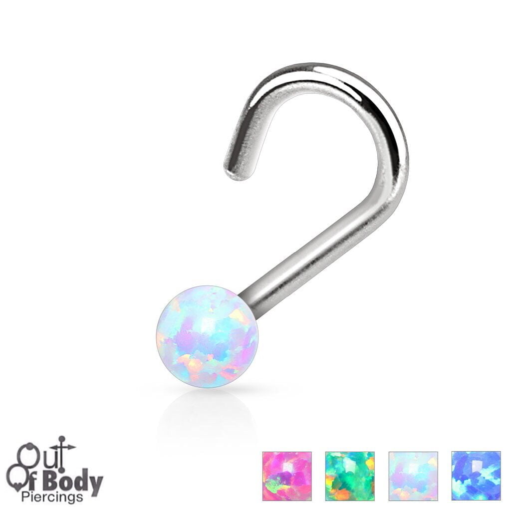 20G/ 18G Opal Ball Top 316L Steel Nose Screw