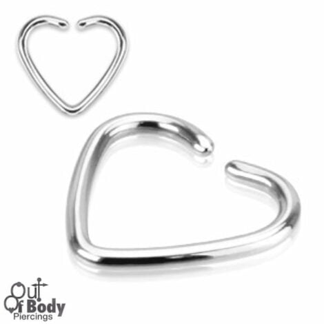 Cartilage/ Helix Heart Fake Non Piercing Clip-On Closure Ring