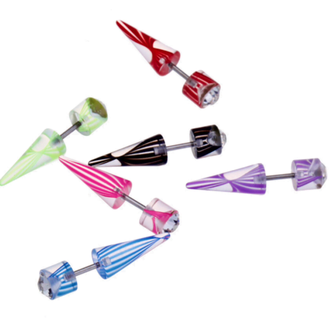 Acrylic Vortex Fake Mini Taper W/ Gem Top