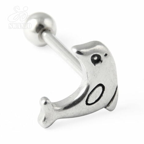 316L Surgical Steel Dolphin Top Tongue Barbell