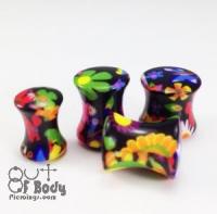 Flower & Butterfly Acrylic Saddle Plug