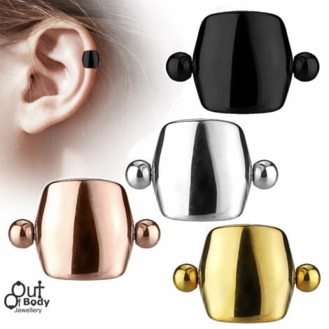 Cartilage/ Helix Ear Shield Plain Cuff With Barbell