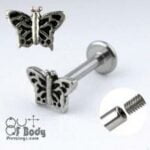 Butterfly Paved W/ Rhinestone Belly Ring