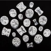 Organic Clear Quartz "Shattered Look" Saddle Fit Plugs