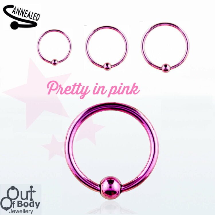 Hoop Nose or Ear CBR with Dark Pink PVD