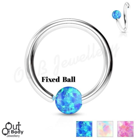 Septum Cartilage/Ear Hoop Fixed Opal Ball Bendable Ring