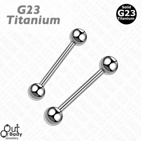 G23 Solid Titanium Straight Tongue/ Nipple/ Industrial Barbell