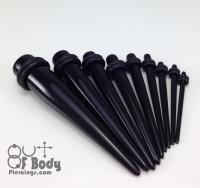 Taper in Black Acrylic With O Rings In Single Or 9PC Kit