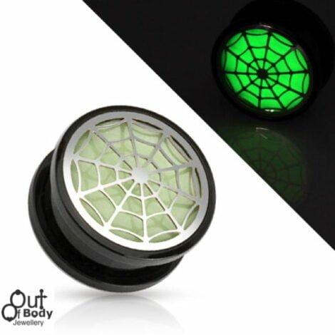 Acrylic Glow In The Dark Hollow Spider Web Threaded Tunnel