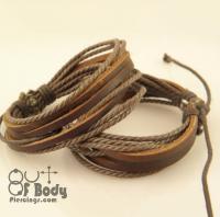 Brown Multi-Layer Leather Wristband