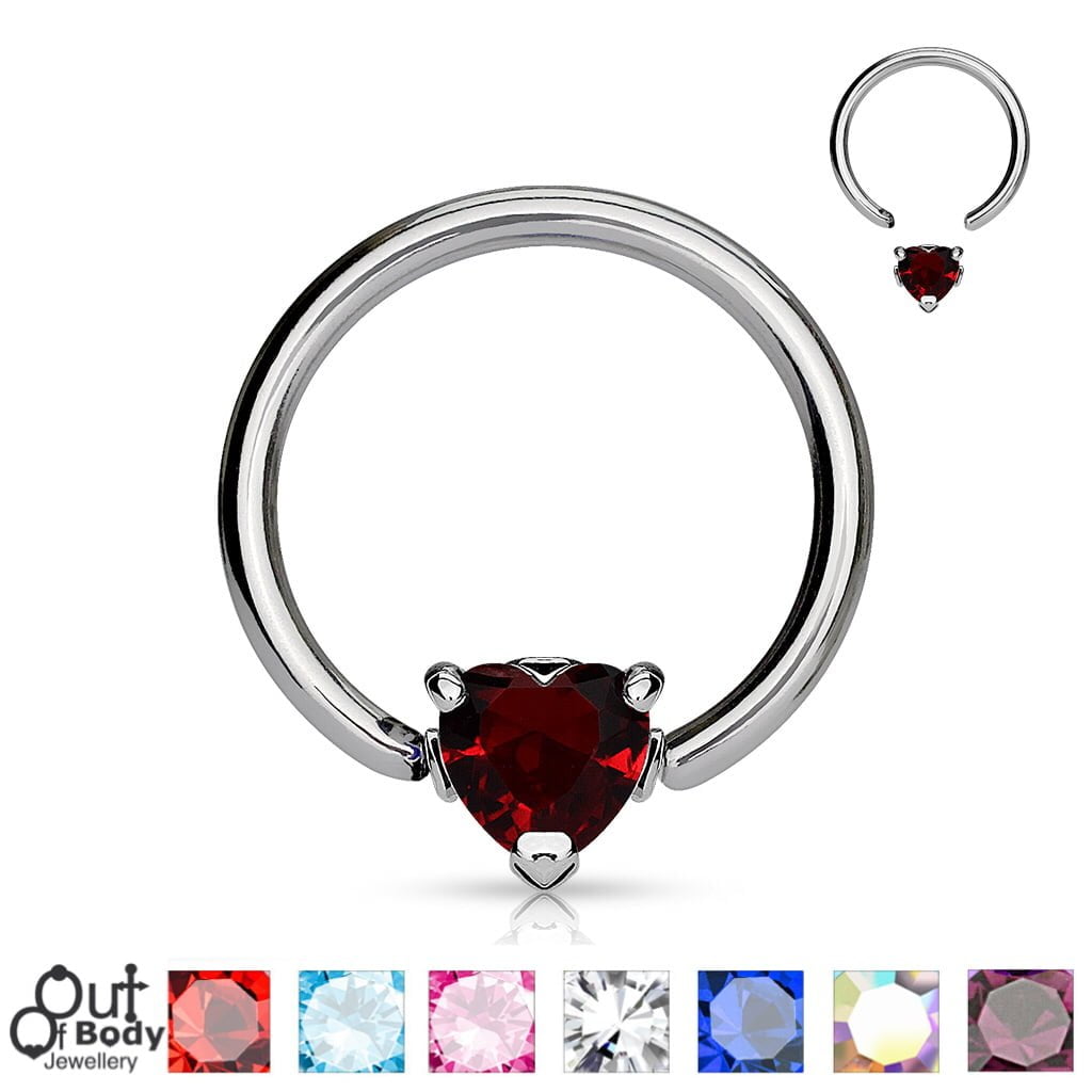 Septum Nipple Ring Captive Bead Ring with Solitaire Star CZ Gem Surgical Steel 